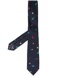 Шелковый галстук с вышивкой Insect Paul smith