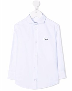 Рубашка с длинными рукавами и вышитым логотипом Fay kids