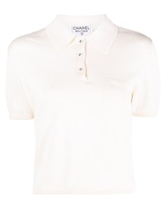 Шелковая рубашка поло 1997 го года с логотипом CC Chanel pre-owned