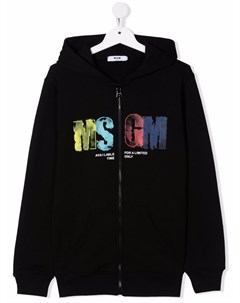 Худи на молнии с логотипом Msgm kids