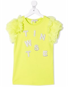 Платье футболка с вышитым логотипом Twin-set kids