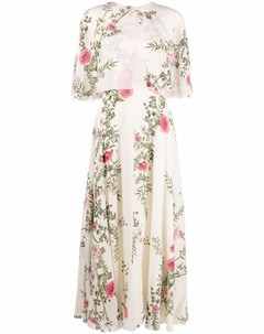 Шелковое платье макси с цветочным принтом Giambattista valli