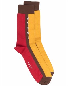 Носки в стиле колор блок с логотипом Marni