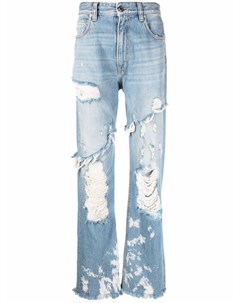 Широкие джинсы с эффектом потертости Just cavalli