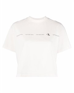 Укороченная футболка с логотипом Calvin klein jeans