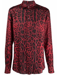 Рубашка с длинными рукавами и леопардовым принтом Dolce&gabbana