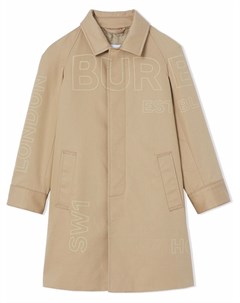 Твиловое пальто с принтом Horseferry Burberry kids