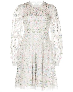Платье мини Floret с цветочной вышивкой Needle & thread