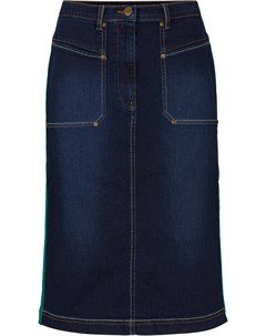 Юбка джинсовая с полосами Bonprix