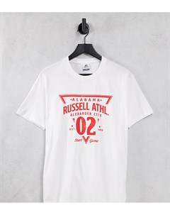 Белая футболка с круглым вырезом Russell athletic