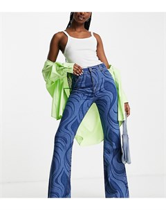 Расклешенные джинсы с мраморным принтом Inspired 86 Reclaimed vintage