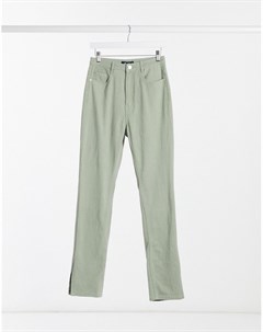 Шалфейно зеленые джинсы прямого кроя от комплекта Missguided
