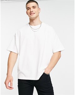 Oversized футболка из плотной ткани белого цвета Asos design