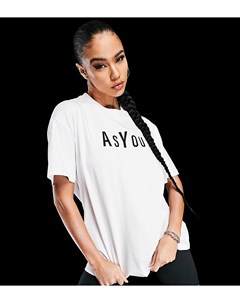 Белая oversized футболка с логотипом Asyou
