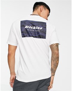 Белая футболка со звериным квадратным принтом на спине Dickies
