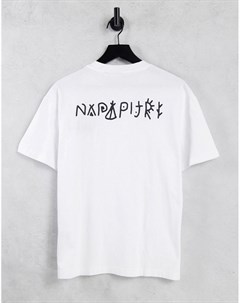 Белая футболка с принтом на спине Yoik Napapijri