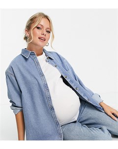 Синяя выбеленная джинсовая рубашка ASOS DESIGN Maternity Asos maternity