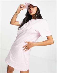Розовое платье футболка с большим логотипом Adidas originals