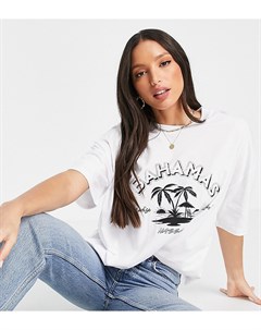 Белая oversized футболка с принтом Bahamas Tall Asos design