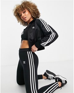 Черная блестящая олимпийка Adidas originals