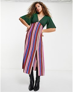 Платье в разноцветную полоску с рукавами кимоно Выбирай и Комбинируй Topshop
