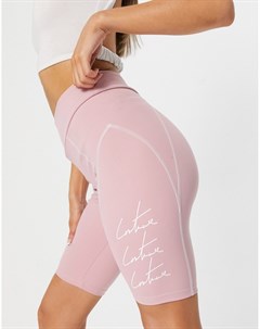 Розовые облегающие шорты с фирменным логотипом от комплекта The couture club