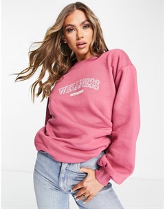 Розовый oversized свитер с вышивкой Threadbare