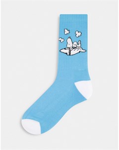 Спортивные носки с изображением Снупи и облаков Asos design