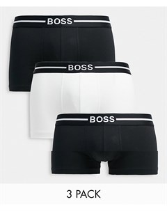 Набор из 3 боксеров брифов из органического хлопка черного и белого цветов BOSS Вodywear Boss bodywear