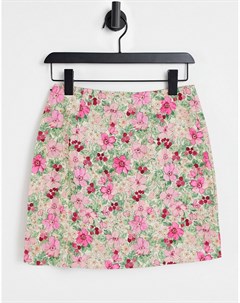 Разноцветная мини юбка с цветочным принтом & other stories