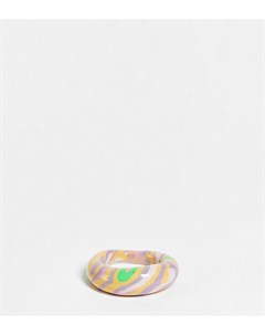 Куполообразное кольцо из мраморной цветной резины ASOS DESIGN Curve Asos curve