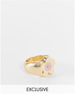 Золотистое кольцо с забавным цветком Inspired Reclaimed vintage