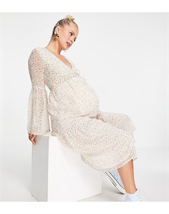 Платье для беременных на пуговицах спереди с цветочным принтом Violet romance maternity