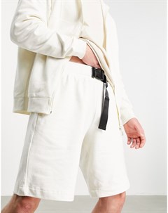 Белые трикотажные шорты в стиле oversized с ремнем от комплекта Asos design