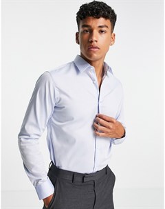 Синяя приталенная строгая рубашка из не требующего глажки материала Essentials Jack & jones