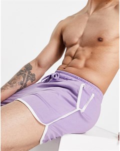 Фиолетовые шорты для дома с белой контрастной окантовкой Asos design