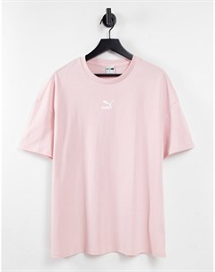 Пастельно розовая футболка в стиле oversized Classics Puma