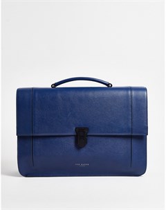 Кожаная сумка почтальона синего цвета Ted baker london