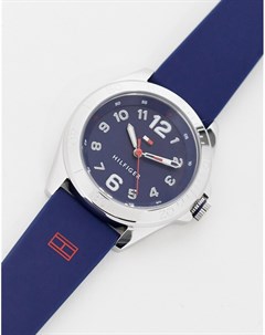 Темно синие часы с логотипом Tommy hilfiger