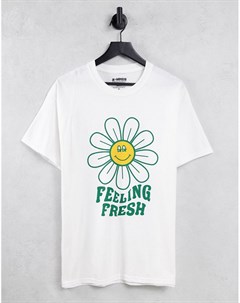 Белая футболка с надписью Feeling fresh 2minds 2-minds