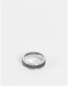 Кольцо обруч из нержавеющей стали цвета оружейного металла с сетчатым тиснением Asos design
