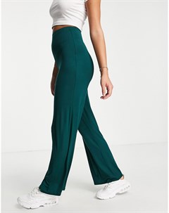 Зеленые широкие брюки с завышенной талией Flounce london
