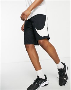 Черные шорты с большим логотипом галочкой Dri FIT Nike basketball