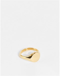 Золотистое кольцо печатка из нержавеющей стали Asos design