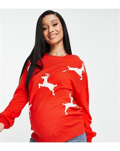 Новогодний джемпер с узором оленей ASOS DESIGN Maternity Asos maternity