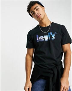 Черная футболка с короткими рукавами и логотипом с принтом гор Levi's®