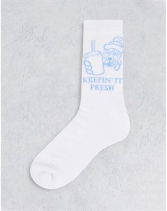 Белые спортивные носки с рисунком Slush Puppy Asos design