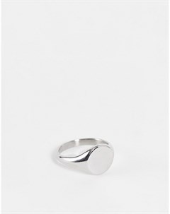 Серебристое кольцо печатка из нержавеющей стали Asos design