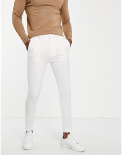 Белые супероблегающие брюки в строгом стиле Asos design