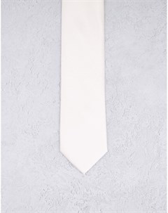 Бежевый однотонный атласный галстук Gianni feraud